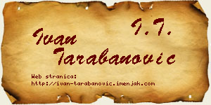 Ivan Tarabanović vizit kartica